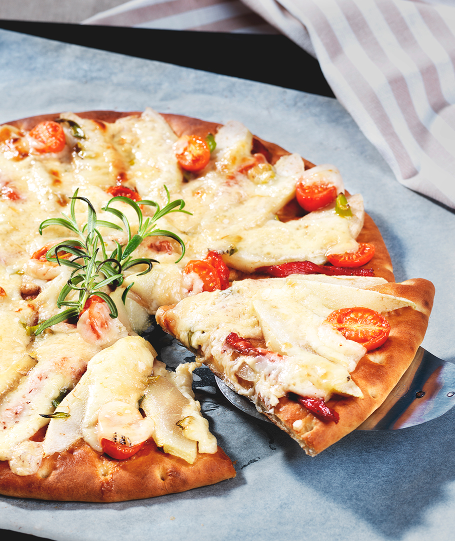 Pizza med pære og chevre