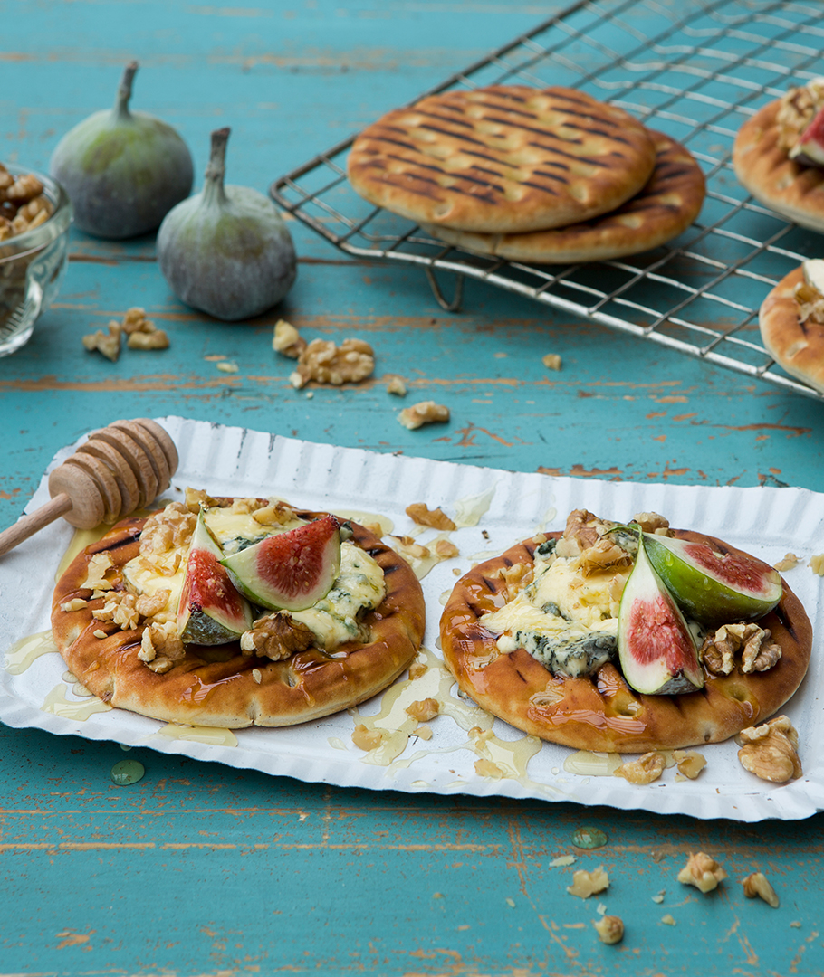 Polarpizza med fiken og blåmuggost