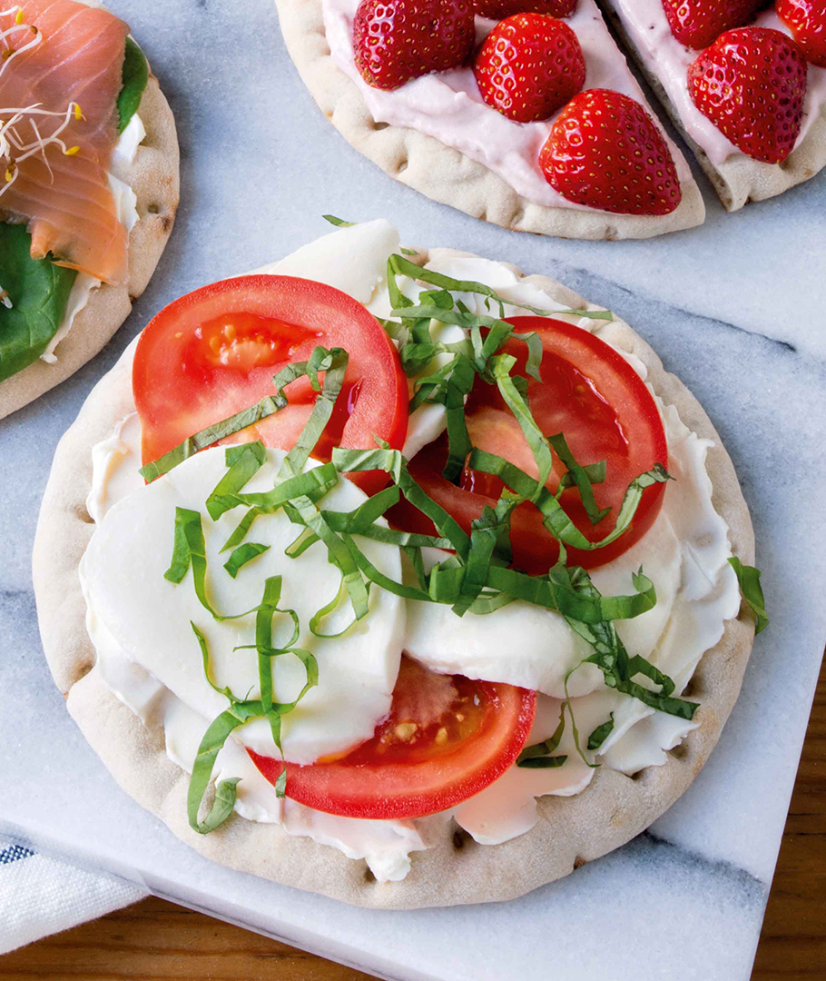 Mozzarella, basil and tomato